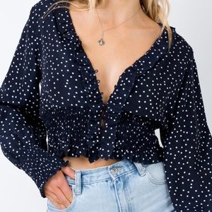 Princess Polly Lost in Limbo polka dot crop top